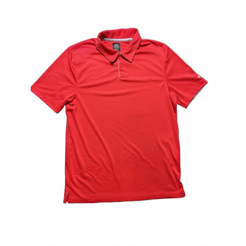 Oakley Men’s Med Red Short Sleeve Polo Shirt Regular Fit